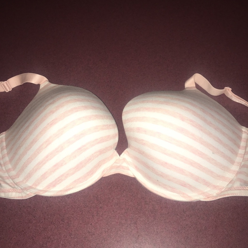 Pink striped bra